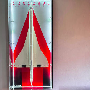 Panel de exhibición iluminado con capelo de acrílico para Lego Concorde 10318