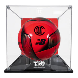 Exhibidor Armable De Escritorio Para Balón Toluca FC.