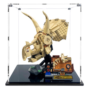 Exhibidor Armable Acrílico LEGO CRÁNEO DE TRICERATOPS 76969